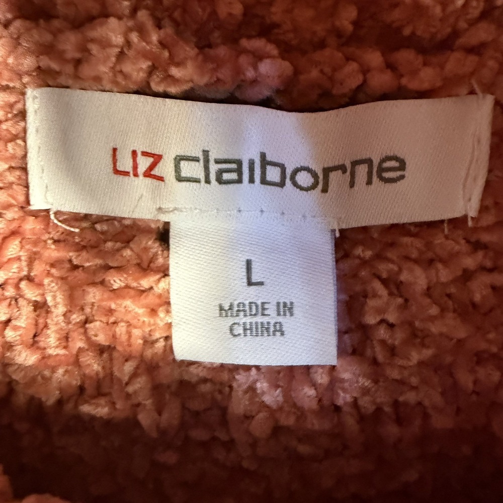 Liz Claiborne Knit Coral Mock Neck Long Sleeve Pullover Sweater Size L‎ - Picture 2 of 4